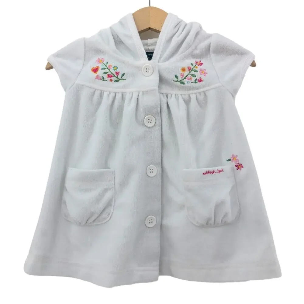 OshKosh B’gosh (6-9mos) VINTAGE 90's/Y2K Girls White Hoodie Sweater Dress Floral